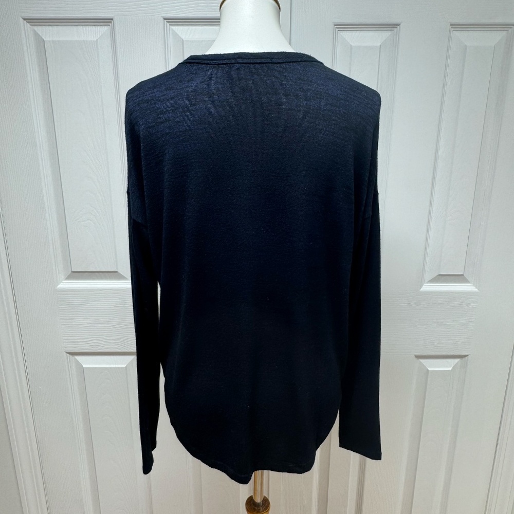 Rag and Bone Jean Tri-Blend Long Sleeve Curve Hem Tee - Size S. - Picture 2 of 15
